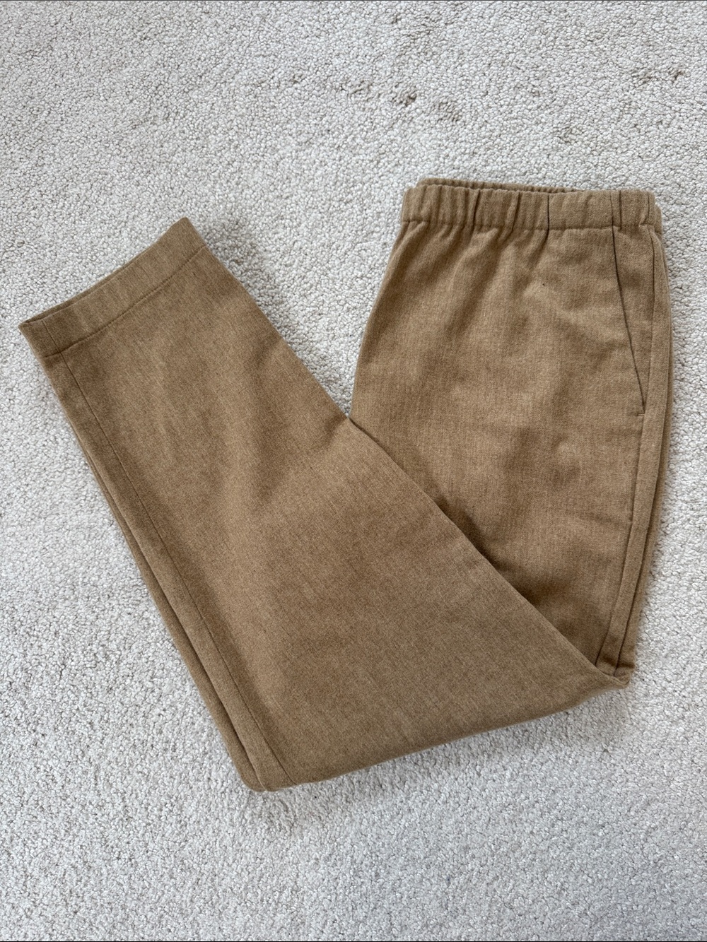 Eileen Fisher 100% Wool Pull-on Ankle Pants 27" Tan Brown Size M
